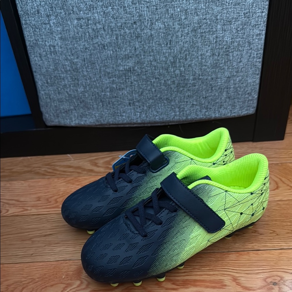 Kids' Black and Green Soccer Cleats